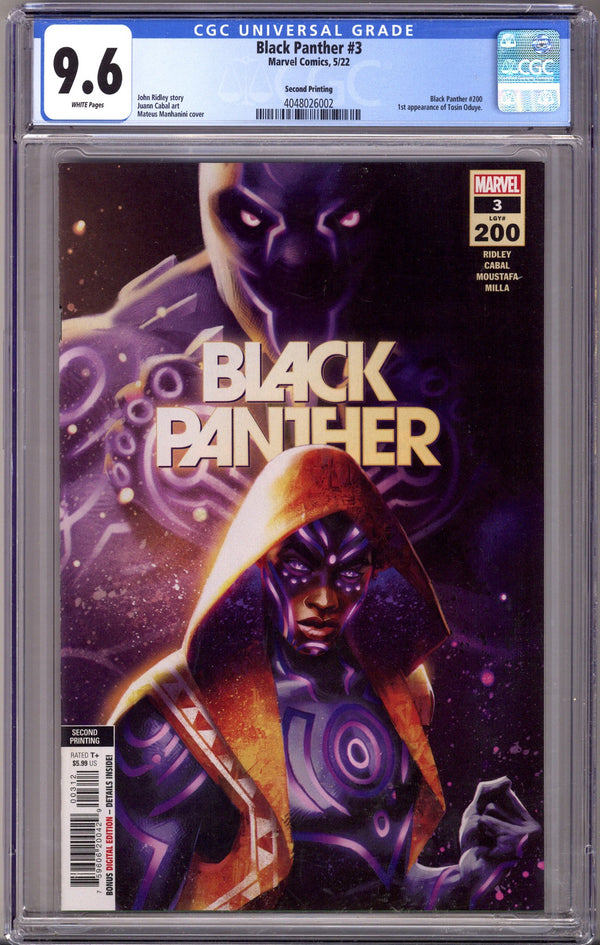 Black Panther Vol 8 3 2Nd Print CGC 9.6 (2022)