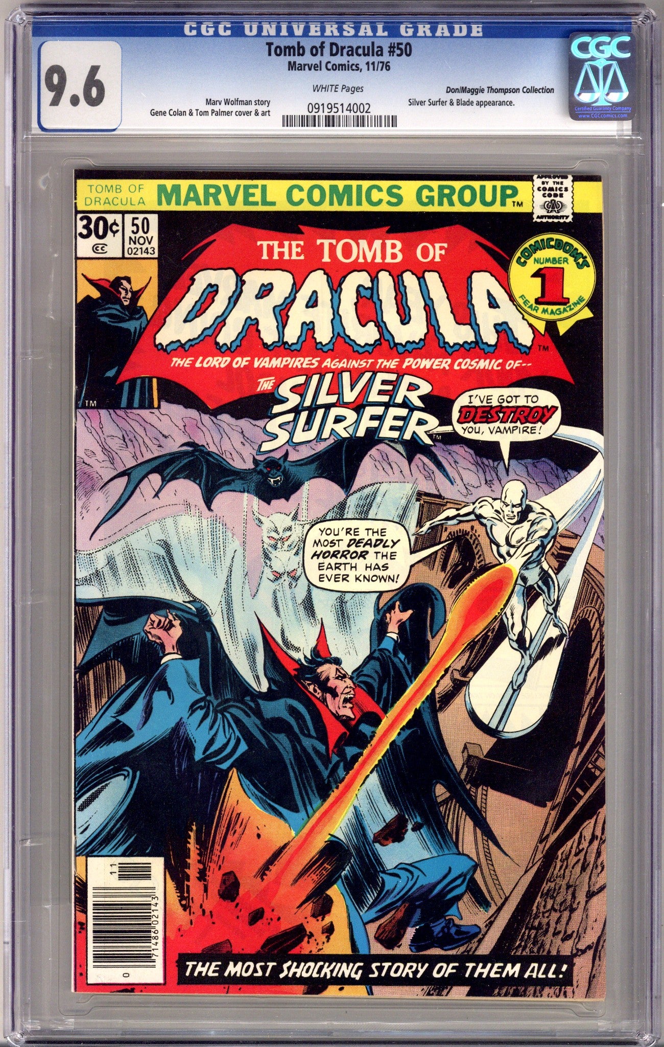 Tomb of Dracula Vol 1 50 CGC 9.6 (NM+) Don / Maggie Thompson (1976) 