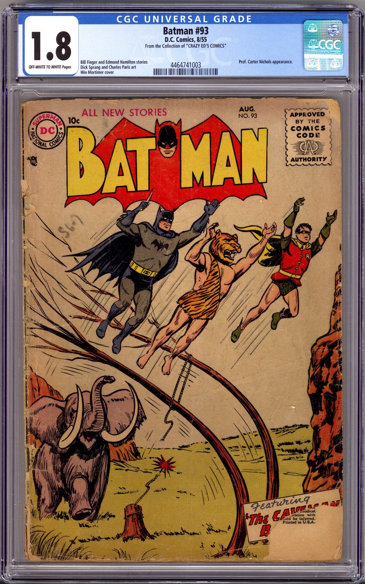 Batman Vol 1 93 CGC 1.8 (GD-) Crazy Ed's Comics (1955) 