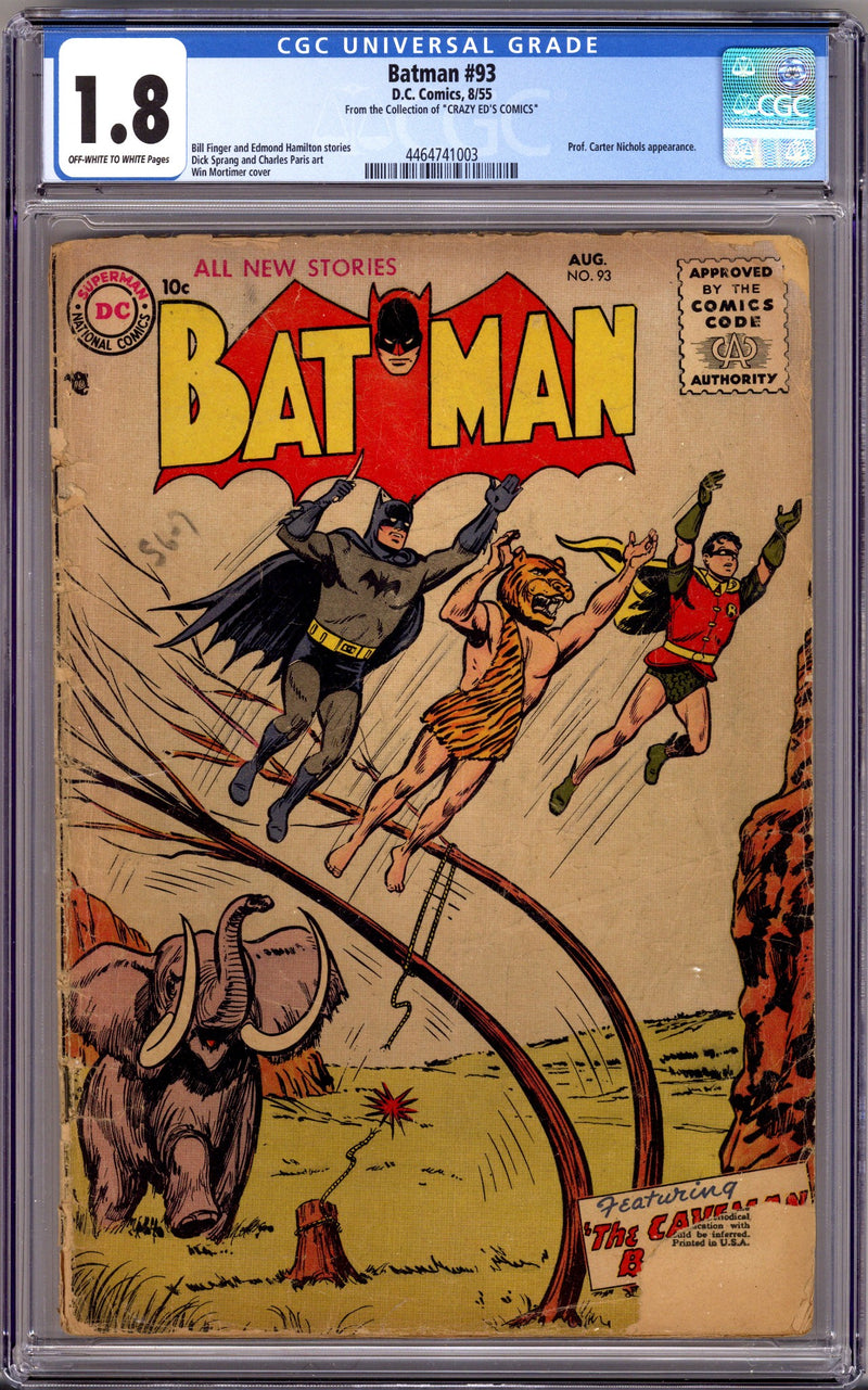 Batman Vol 1 93 CGC 1.8 (GD-) Crazy Ed's Comics (1955) 