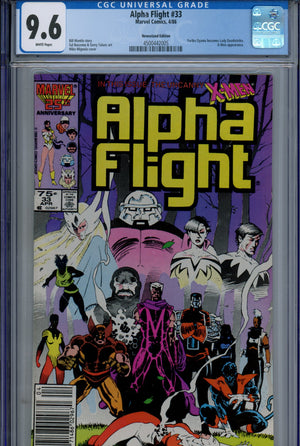 Alpha Flight Vol 1 33 CGC 9.6 (NM+) (1986) Newsstand