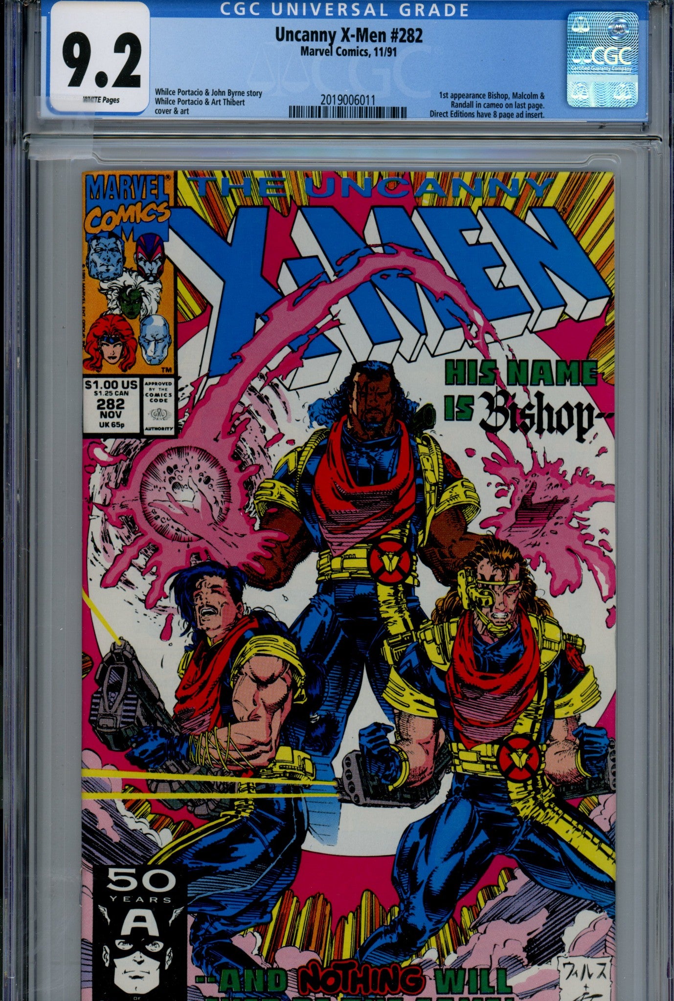 The Uncanny X-Men Vol 1 282 CGC 9.2 (NM-) (1991) 