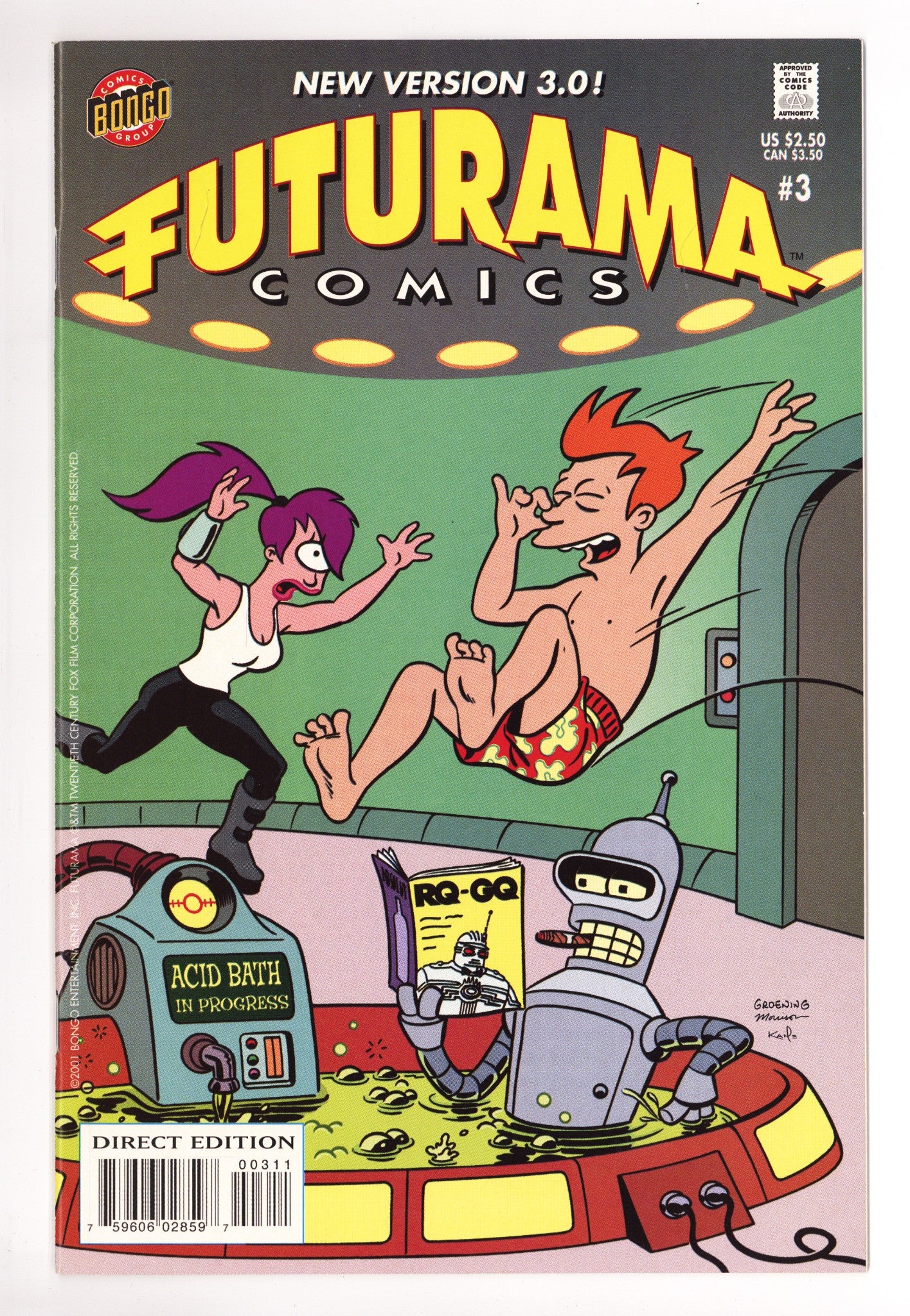 Bongo Comics Presents Futurama Comics 3 VF+ (8.5) (2001) 