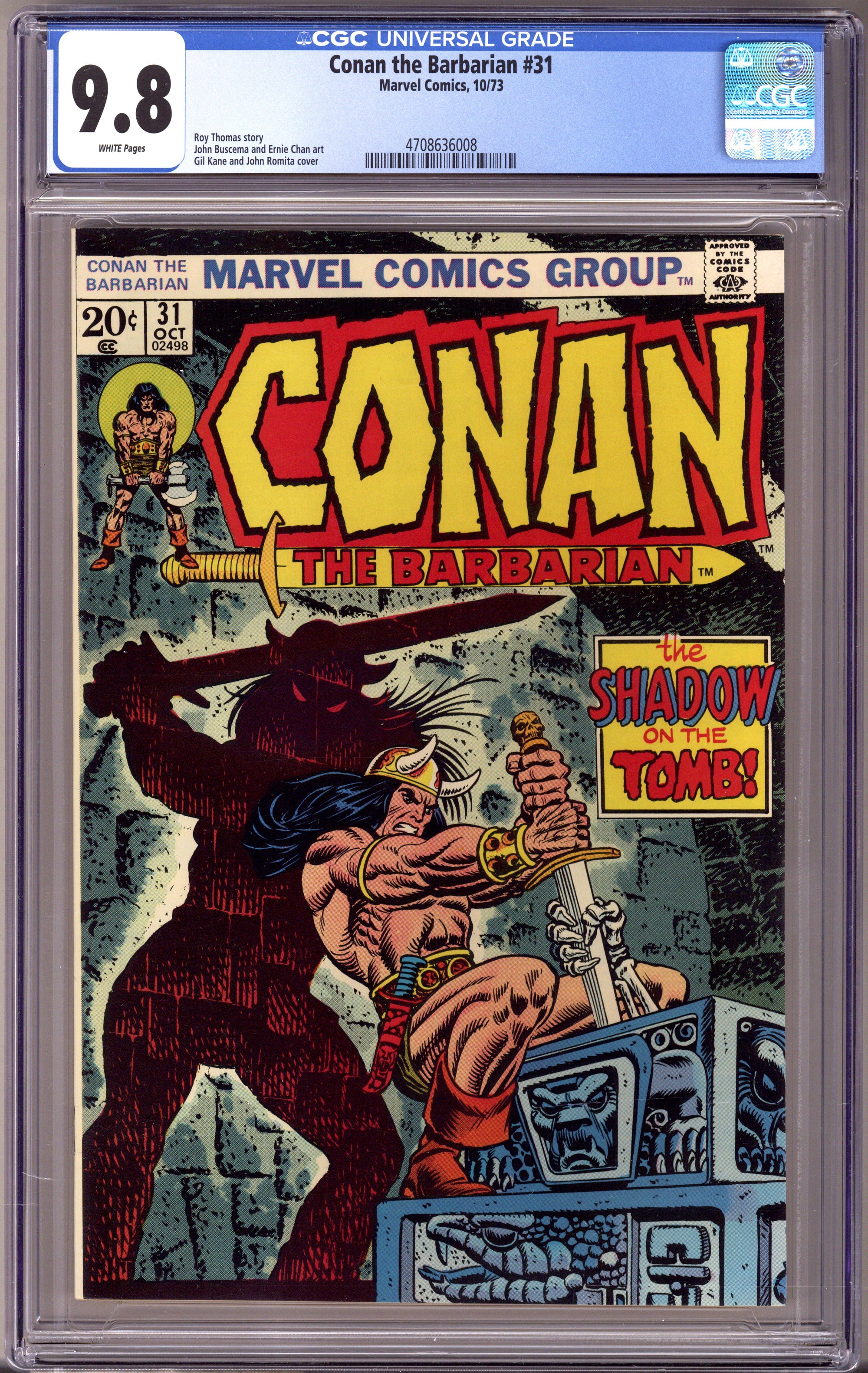 Conan the Barbarian Vol 1 31 CGC 9.8 (NM/M) (1973) 