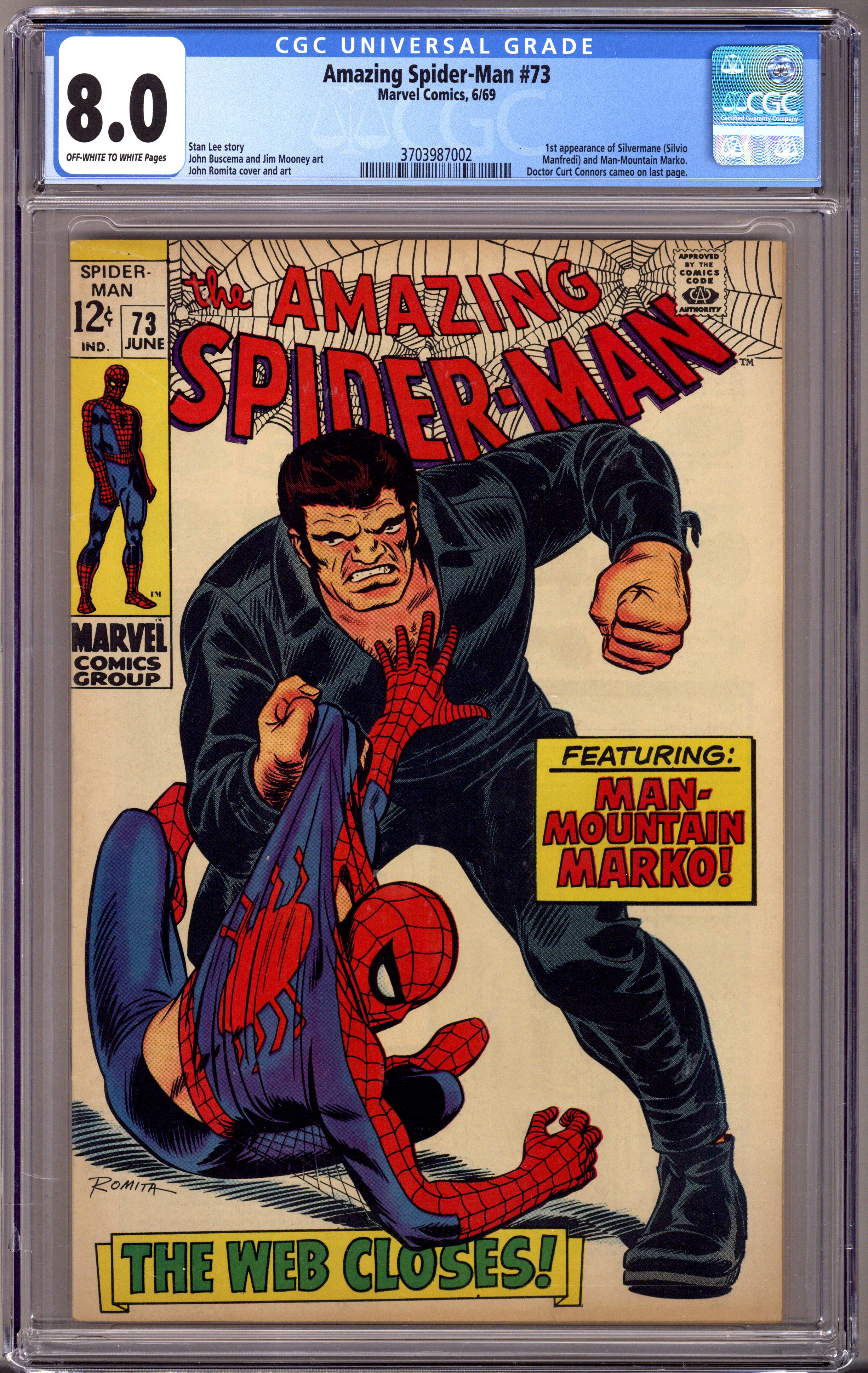 The Amazing Spider-Man Vol 1 73 CGC 8.0 (VF) (1969) 