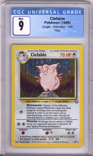 Pokemon Jungle Clefable Holo CGC Mint 9 (1999)