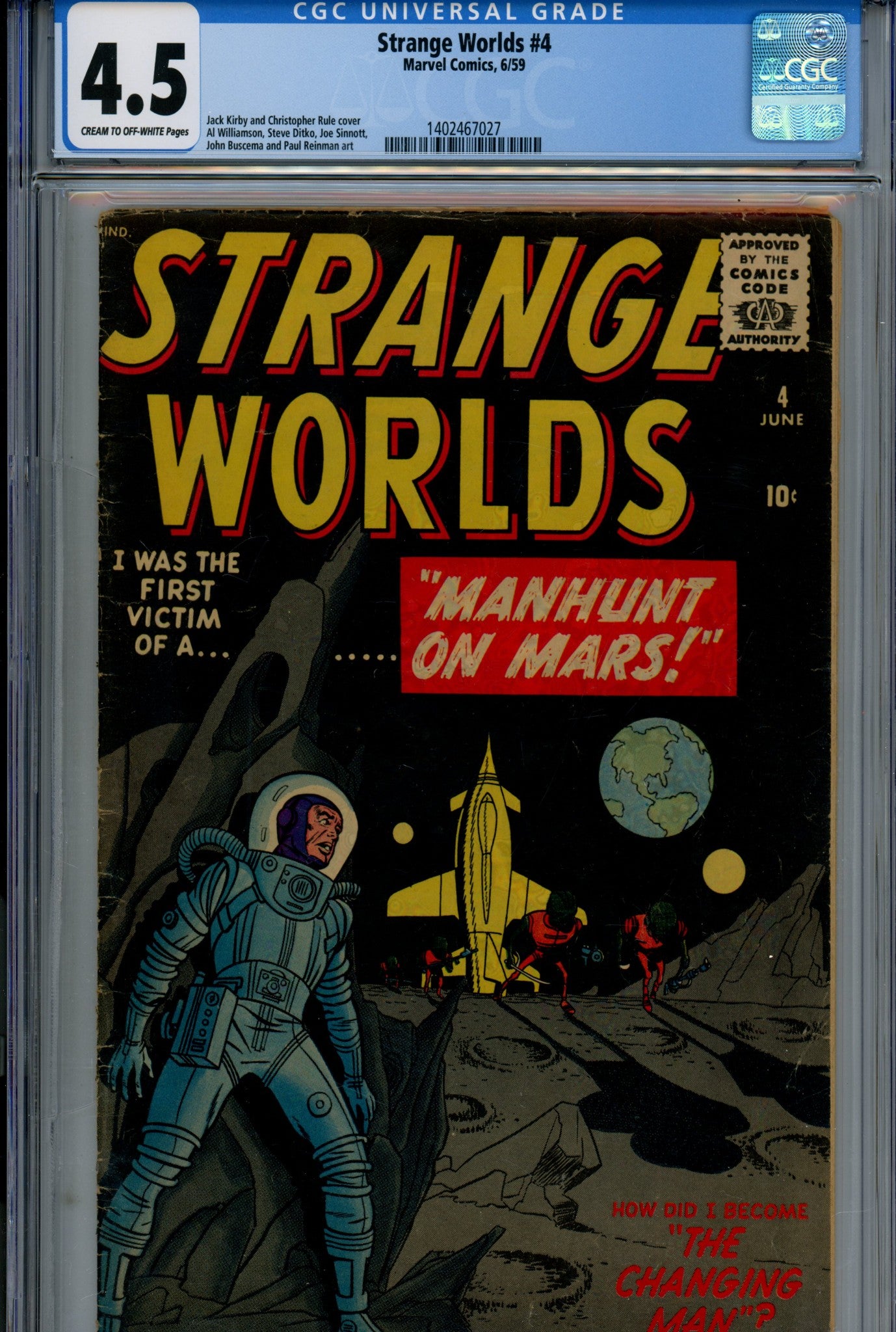 Strange Worlds 4 CGC 4.5 (VG+) (1959) 