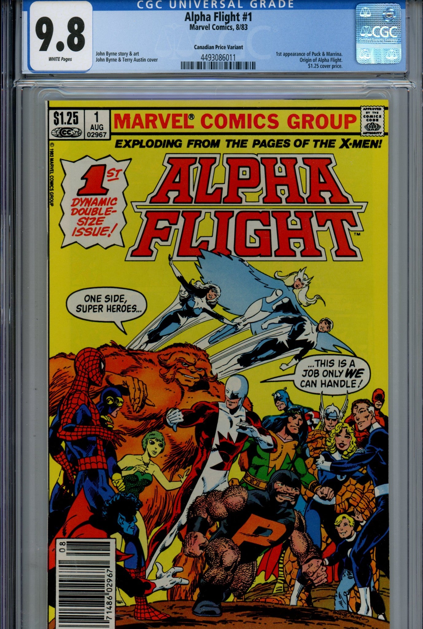 Alpha Flight Vol 1 1 CGC 9.8 (NM/M) (1983) Canadian Price Variant 