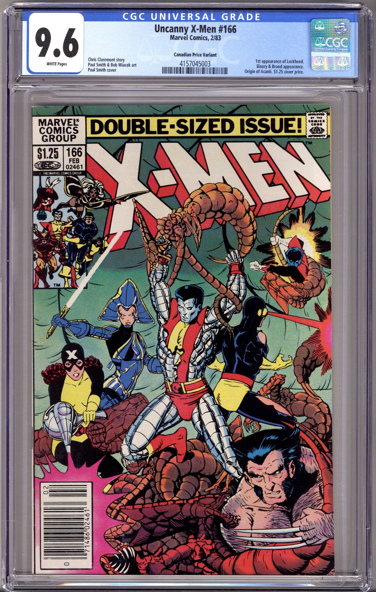 The Uncanny X-Men Vol 1 166 CGC 9.6 (NM+) (1983) Canadian Price Variant 