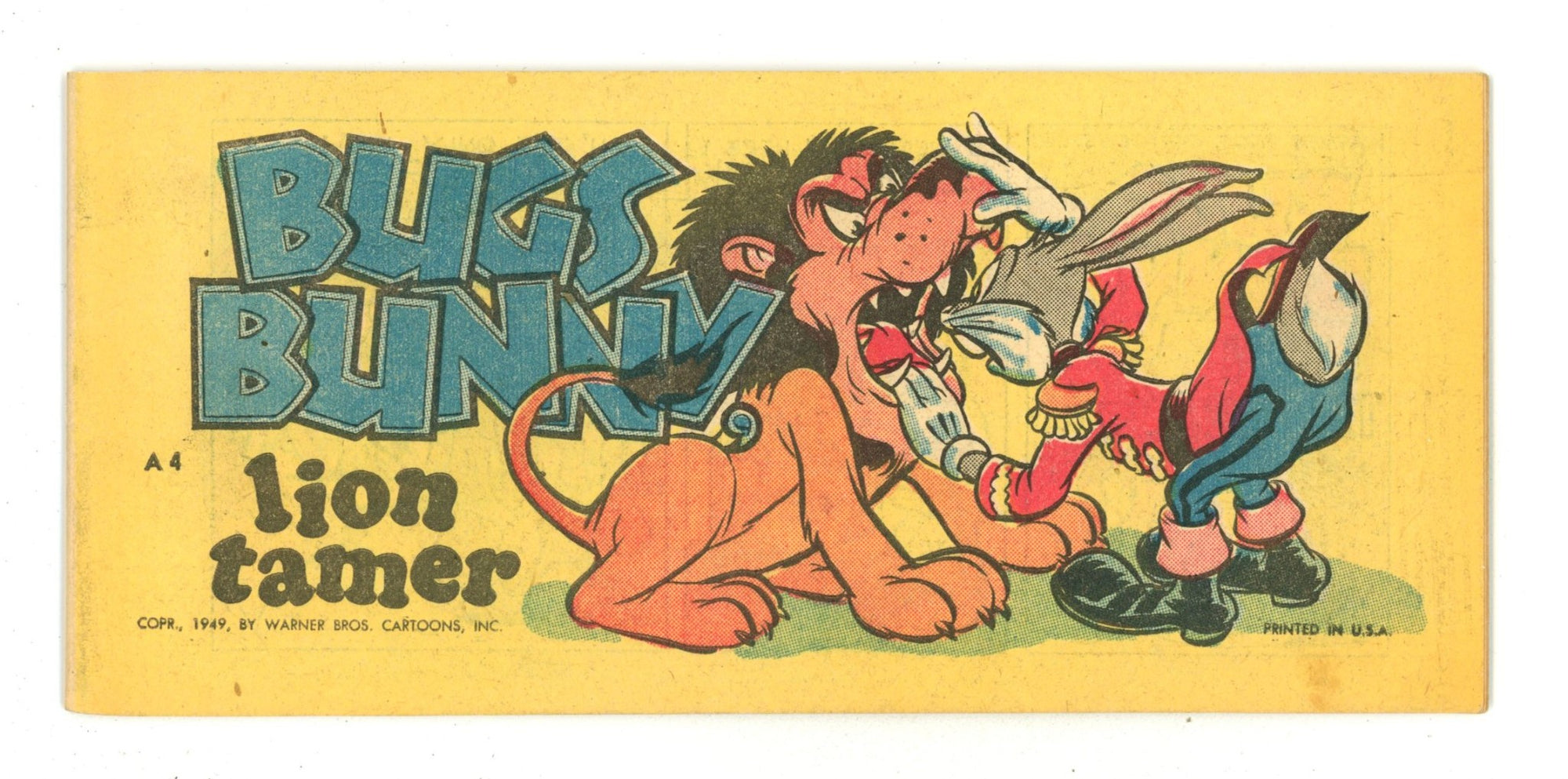 Bugs Bunny Lion Tamer Quaker Cereal Premium A-4 VF/NM (9.0) (1949) 