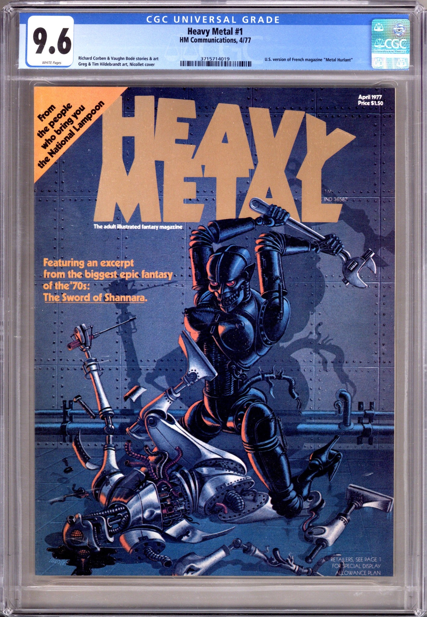 Heavy Metal Magazine Vol 1 1 CGC 9.6 (NM+)   (1977)        