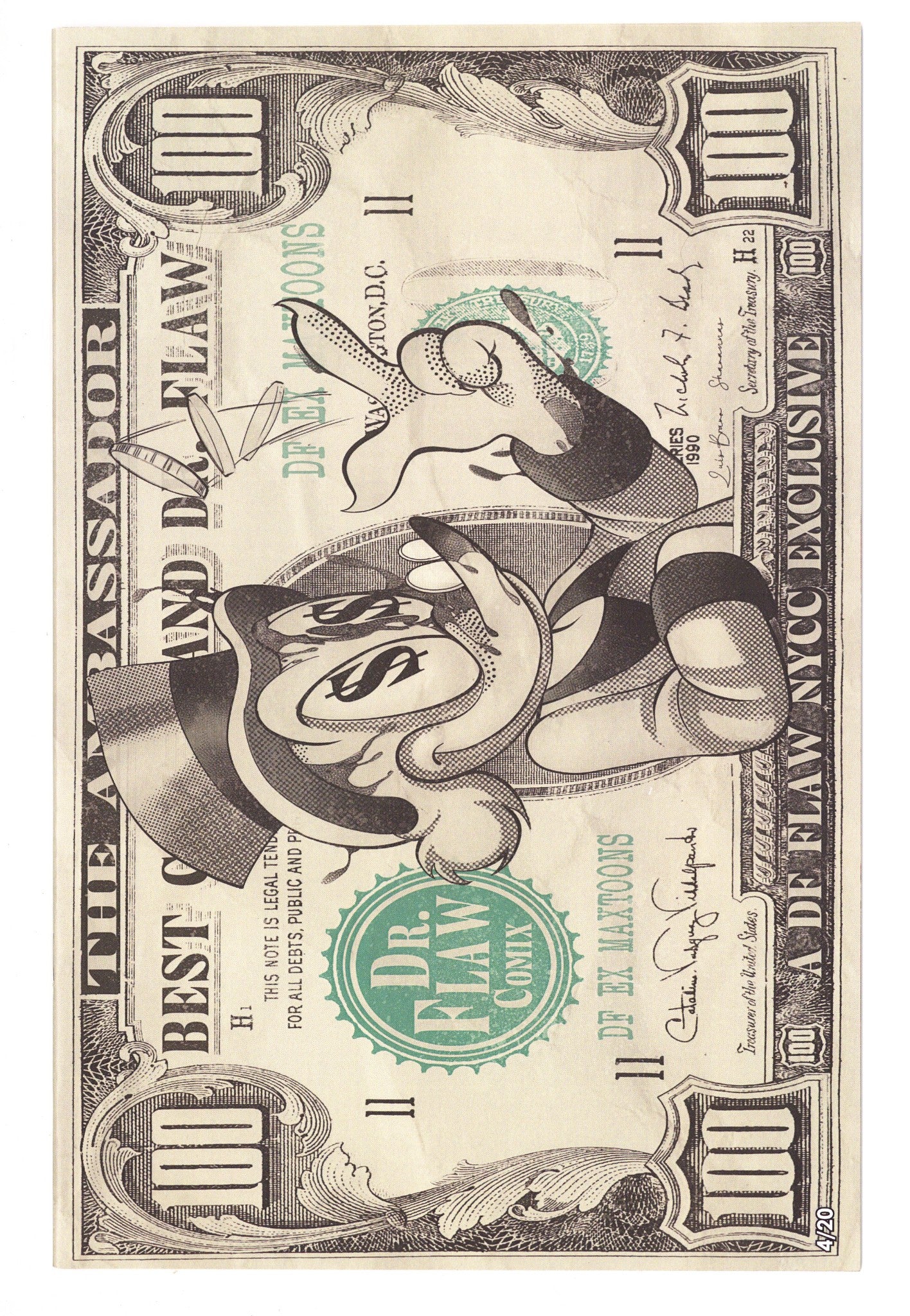 Max Toons [nn] NM- (9.2) 4/20 (2023) Bravo Scrooge $100 Bill Exclusive Variant 