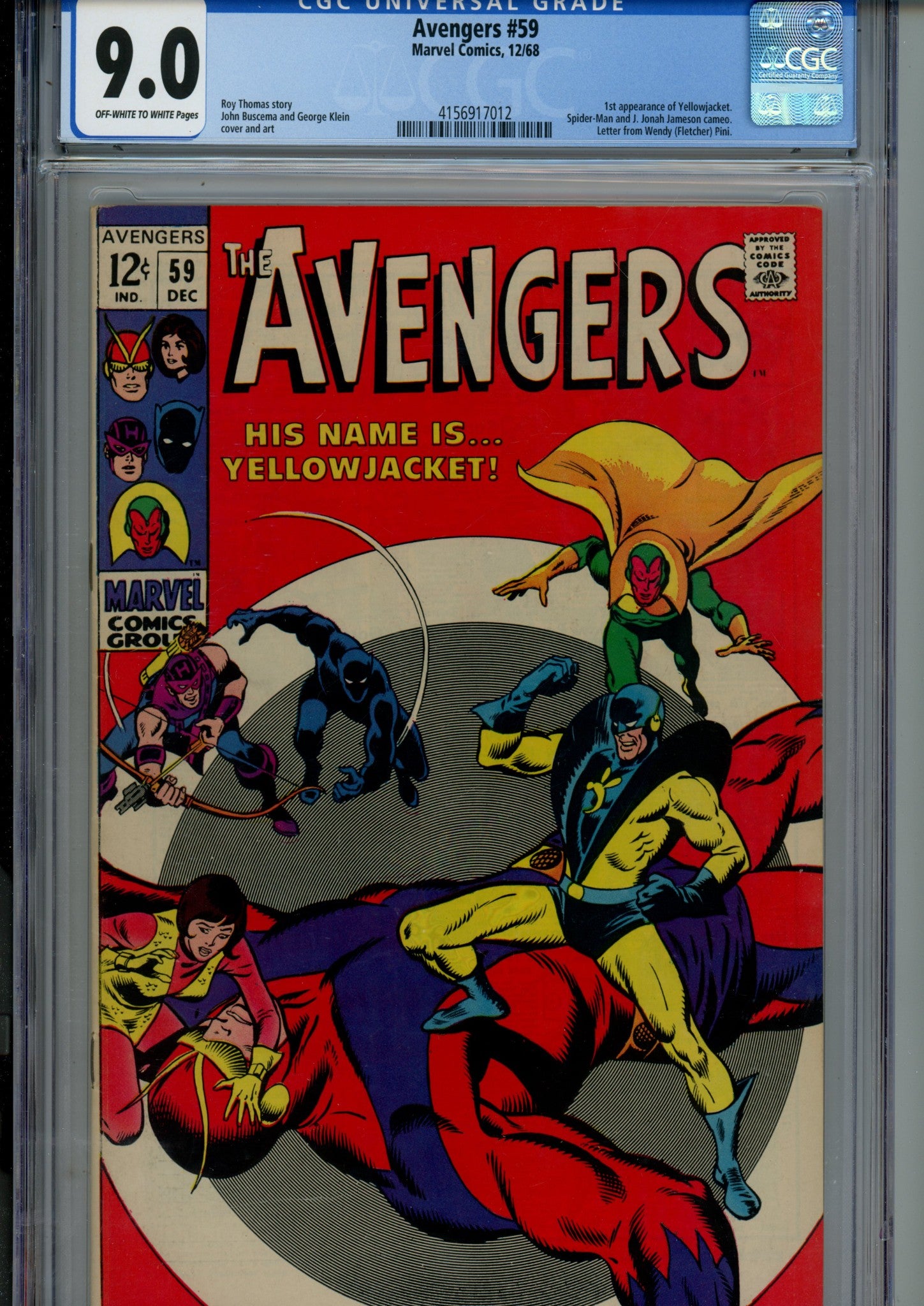 The Avengers Vol 1 59 CGC 9.0 (VF/NM) (1968) 