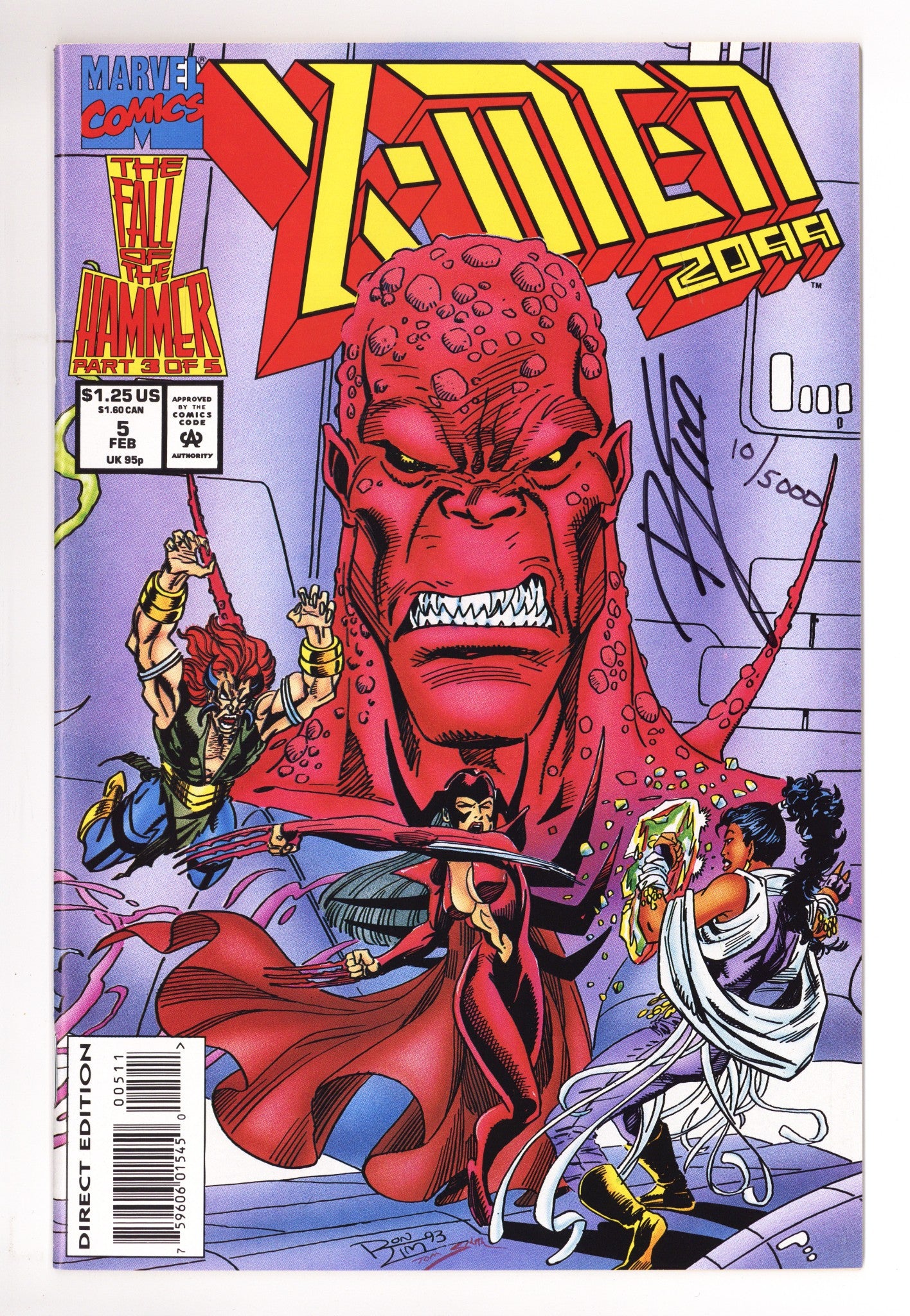 X-Men 2099 5 VF/NM (9.0) 10/5000 (1994) Signed x1 Cover Ron Lim 