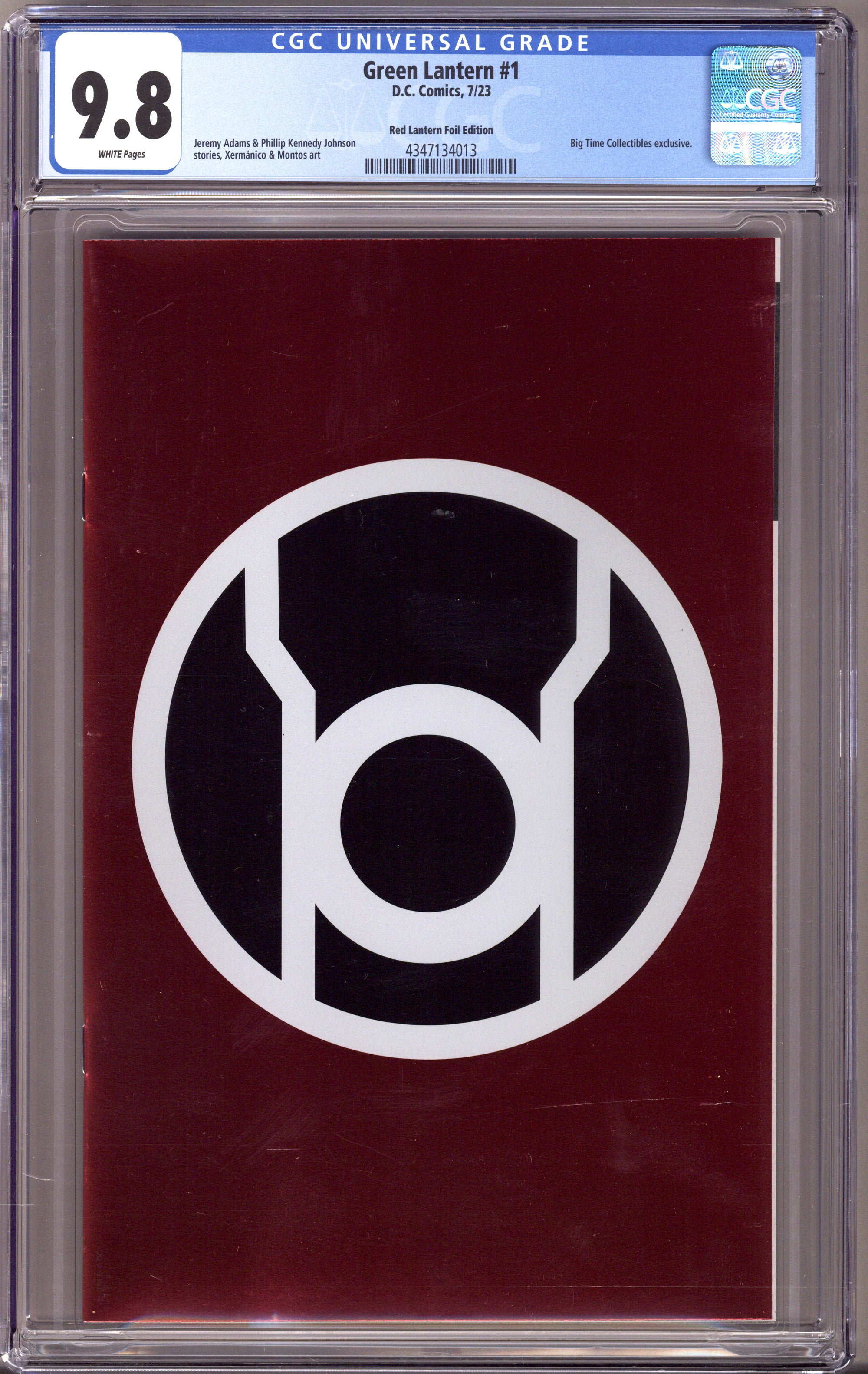 Green Lantern Vol 8 1 CGC 9.8 (NM/M)   (2023) Red Lantern Foil   Exclusive Variant  