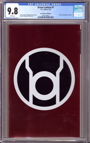 Green Lantern Vol 8 1 CGC 9.8 (NM/M)   (2023) Red Lantern Foil   Exclusive Variant