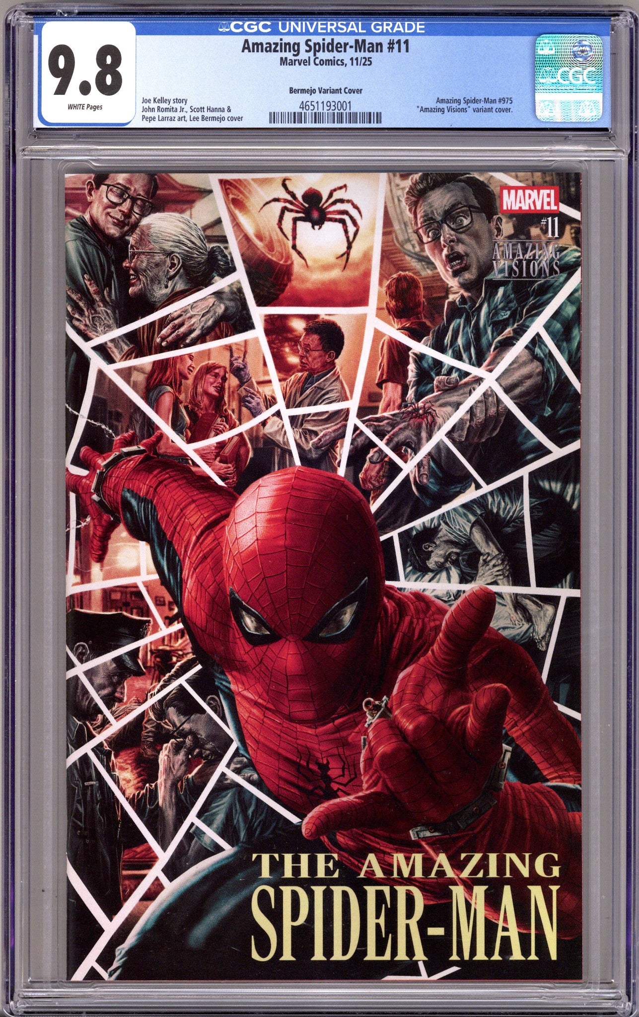 Amazing Spider-Man Vol 7 11 CGC 9.8 (NM/M) (2025) Bermejo Variant 