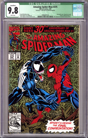 The Amazing Spider-Man Vol 1 375 CGC 9.8 (NM/M) Signed Mark Bagley (Qualified) (1993)