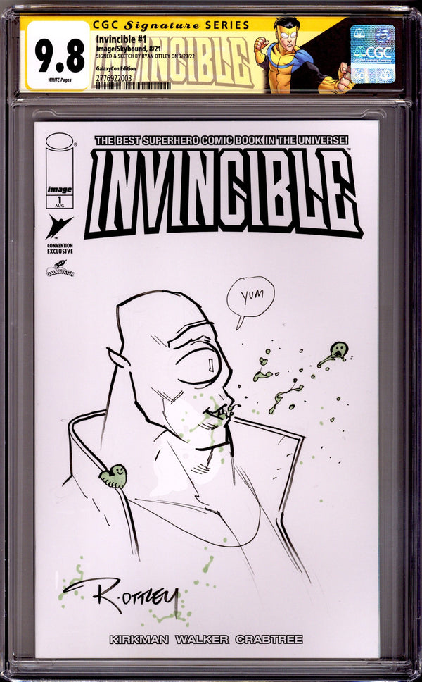 Invincible 1 CGC 9.8 (NM/M) Allen the Alien Sketch (2021) Blank Convention Variant Signed / Remarked x1 Cover Ryan Ottley