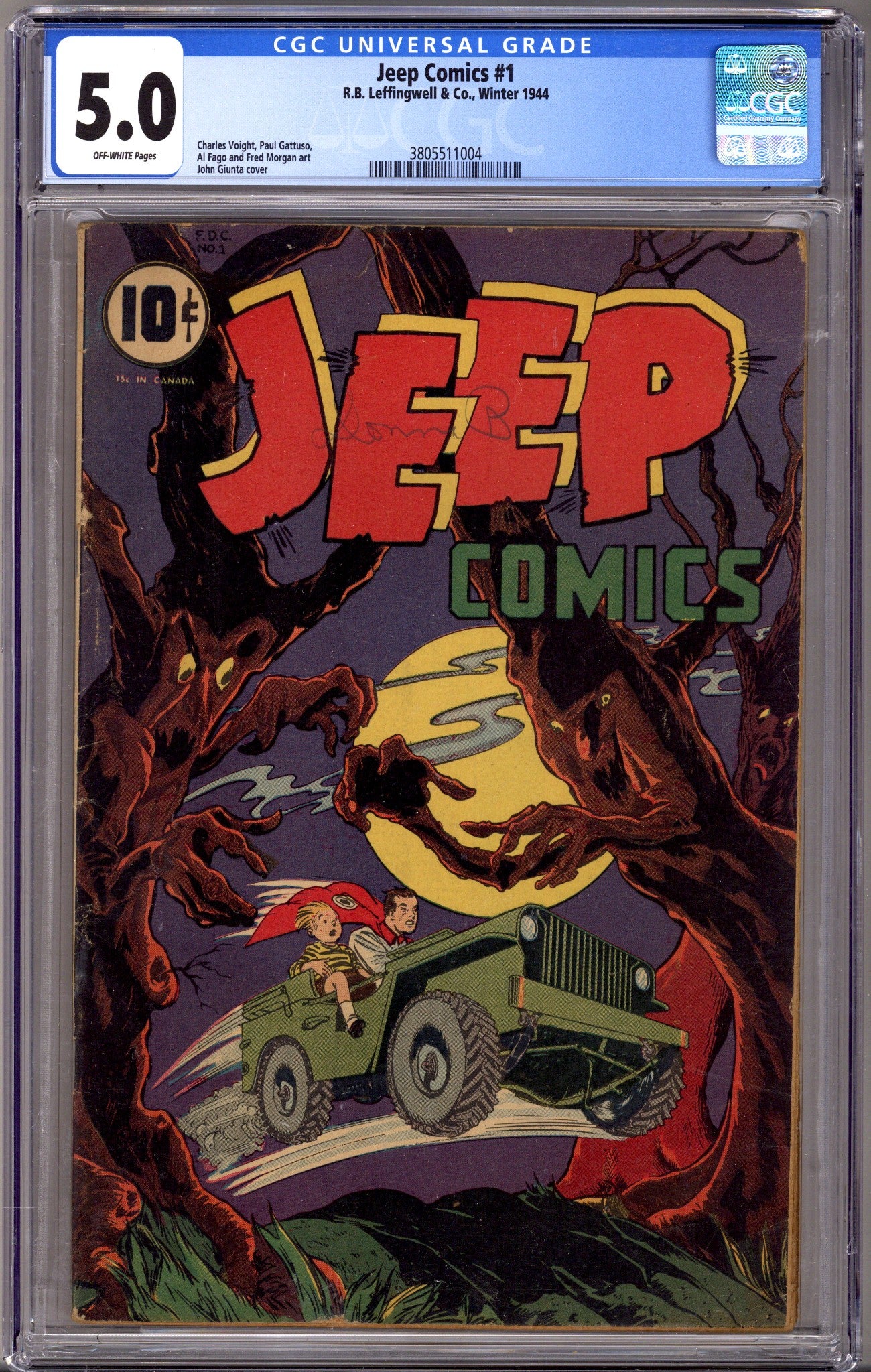 Jeep Comics 1 CGC 5.0 (VG/FN) (1944) 