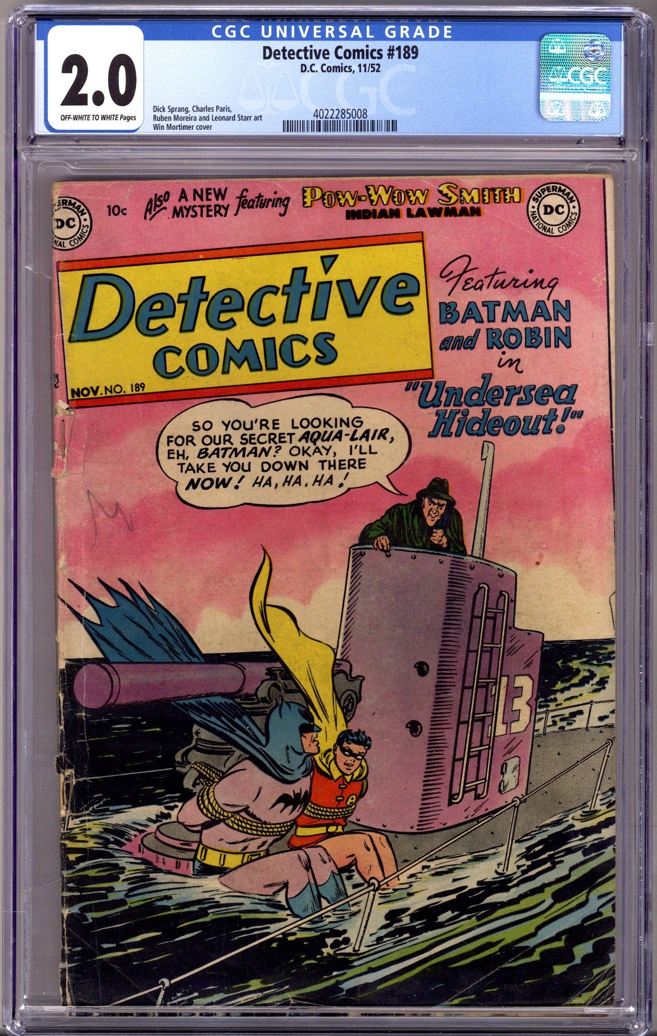 Detective Comics Vol 1 189 CGC 2.0 (GD) (1952)