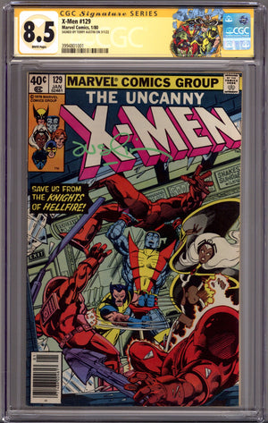 The X-Men Vol 1 129 CGC 8.5 (VF+) (1980) Newsstand Signed x1 Cover Terry Austin