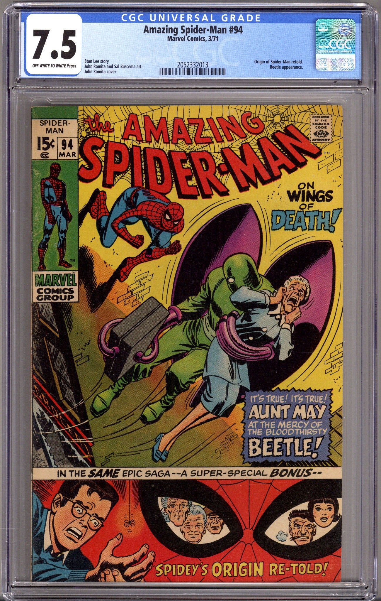 The Amazing Spider-Man Vol 1 94 CGC 7.5 (VF-) (1971) 