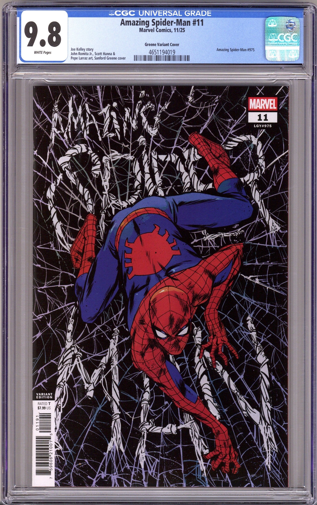 Amazing Spider-Man Vol 7 11 CGC 9.8 (NM/M) (2025) Greene Variant 