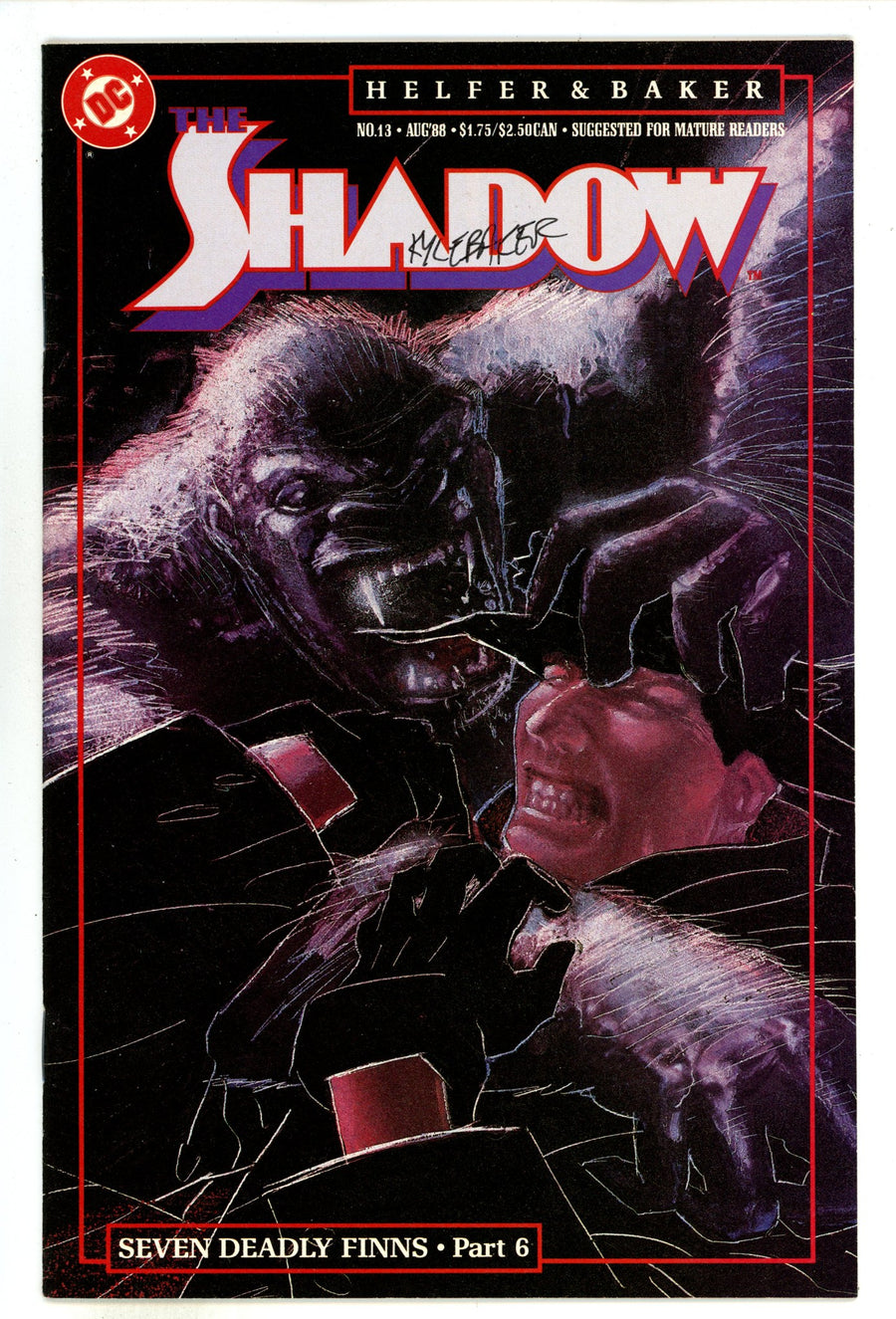 The Shadow Vol 3 13 High Grade (1988) Signed x2 1st Page Kyle Baker & Andrew Helfer 