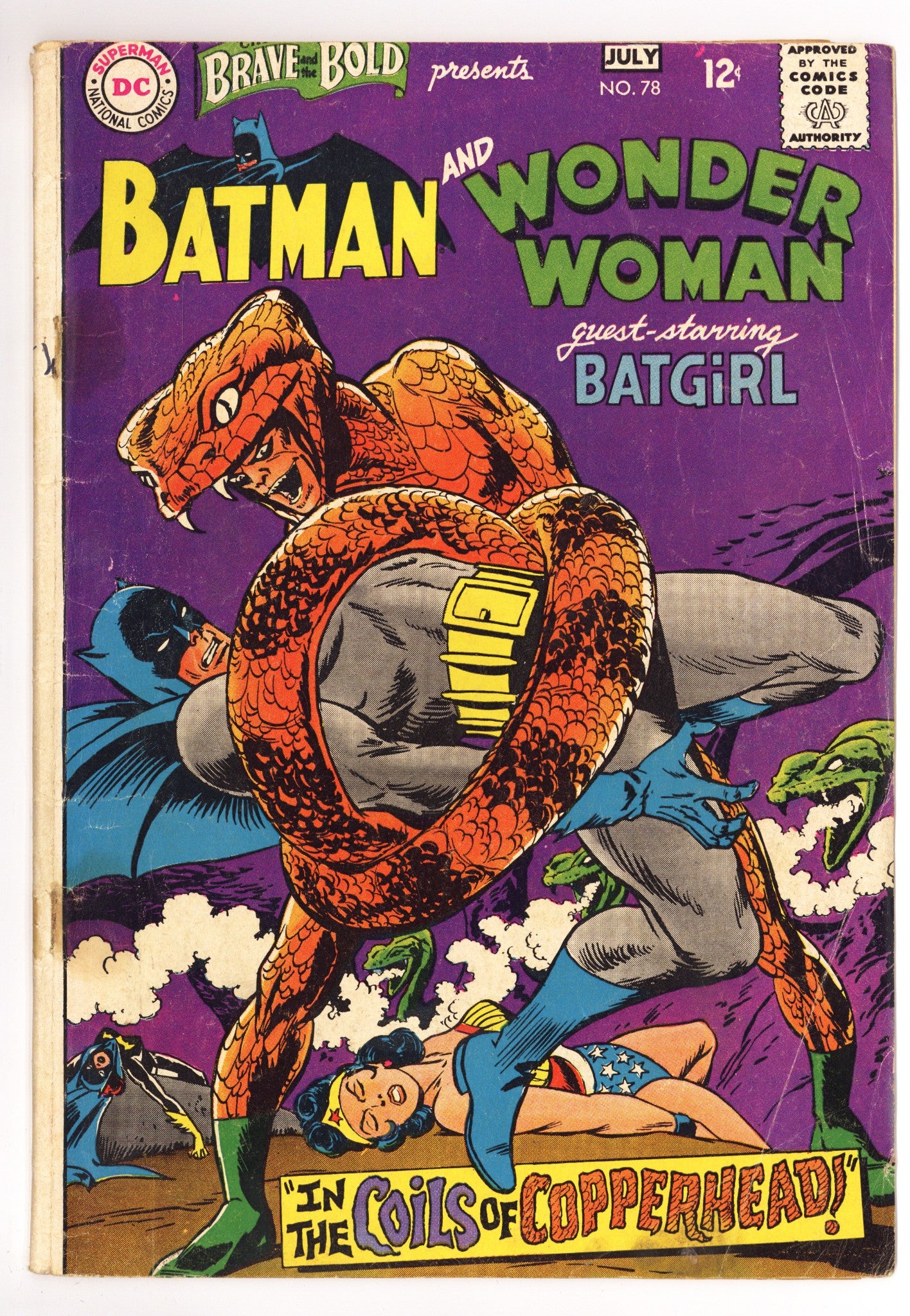 The Brave and the Bold Vol 1 78 FR (1.0) Cover Reattached With Tape (1968) 