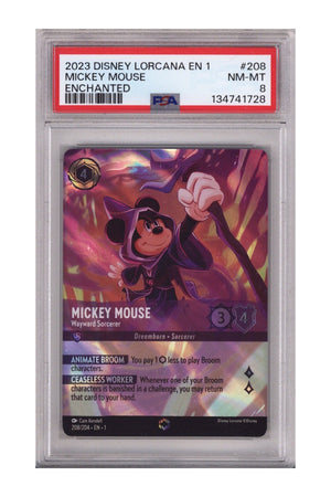 Lorcana First Chapter Mickey Mouse Enchanted PSA Near Mint Mint 8 (2023)