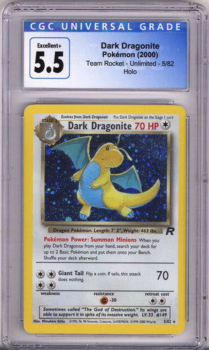 Pokemon Team Rocket Dark Dragonite Holo CGC Excellent Plus 5.5 (2000)