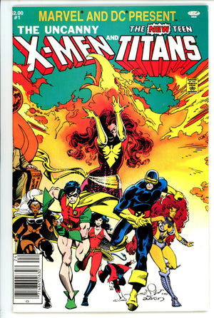 Marvel and DC Present Featuring The Uncanny X-Men and The New Teen Titans 1 VF- (7.5) (1982) Newsstand 