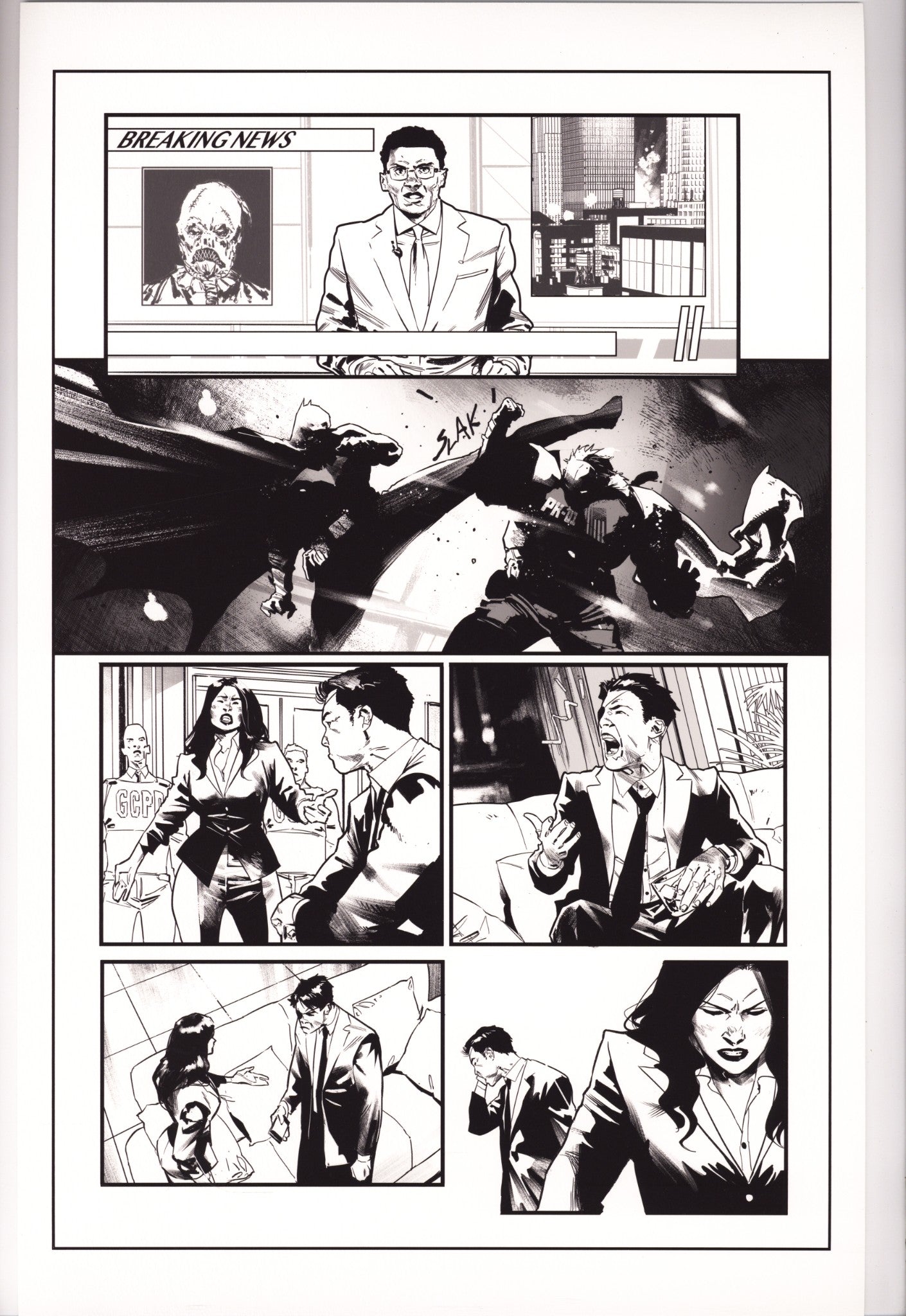 Batman Vol 3 110 Fine Art Monoprint: Page #5 (2021) Signed x1 Jorge Jimenez 