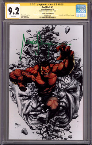Red Hulk 1 CGC 9.2 (NM-) (2025) Suayan Virgin Exclusive Variant Signed x1 Cover Mico Suayan