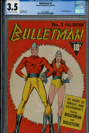 Bulletman 2 CGC 3.5 (VG-) (1941) 