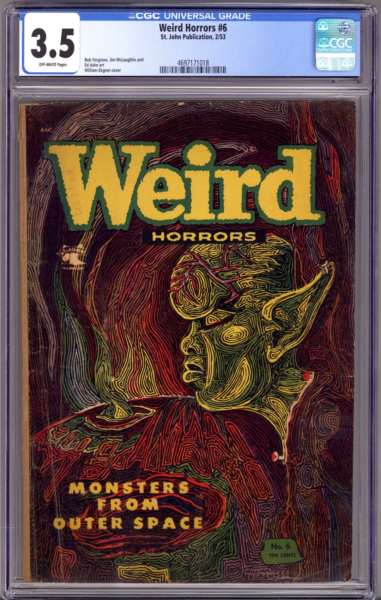 Weird Horrors 6 CGC 3.5 (VG-) (1953) 