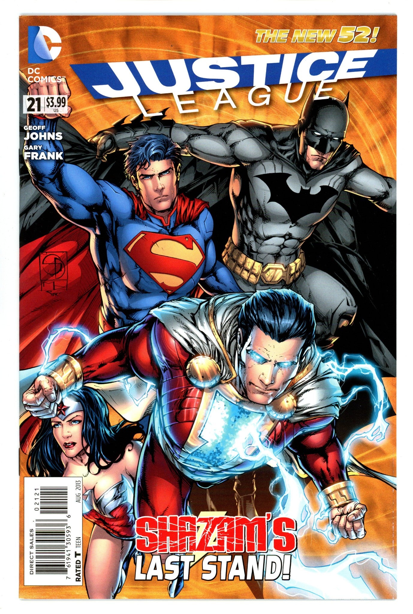 Justice League Vol 1 21 NM- (9.2) (2013) Davis Incentive Variant 