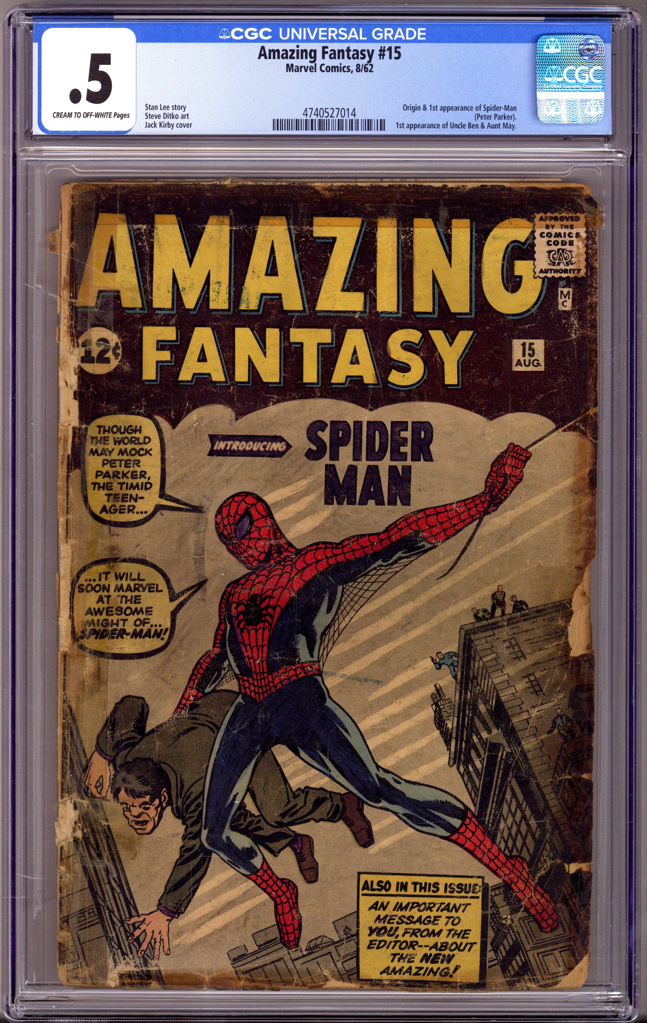 Amazing Fantasy Vol 1 15 CGC 0.5 (PR) (1962) 