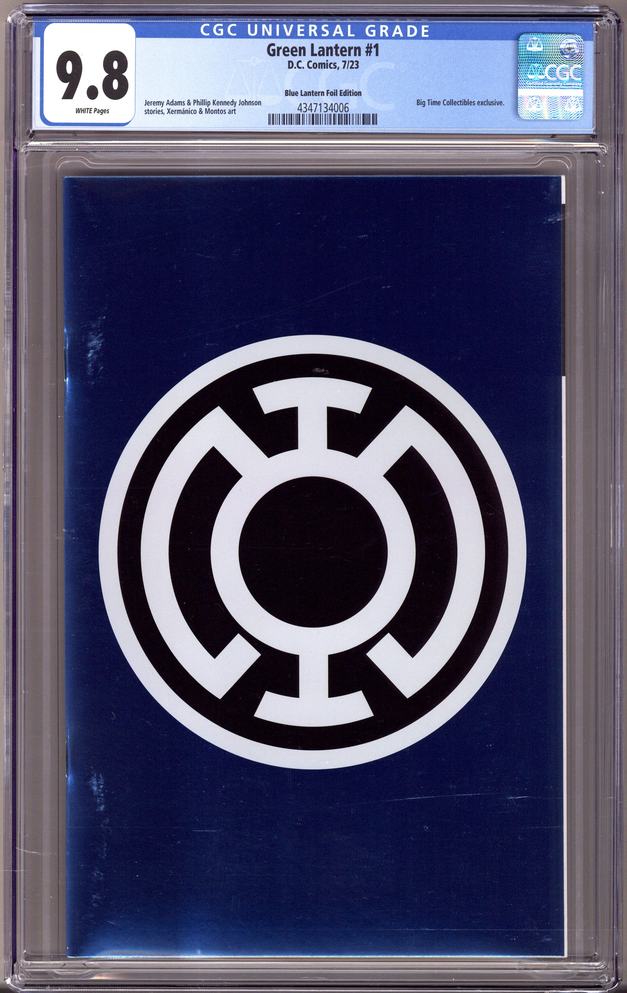 Green Lantern Vol 8 1 CGC 9.8 (NM/M)   (2023) Blue Lantern Foil   Exclusive Variant  