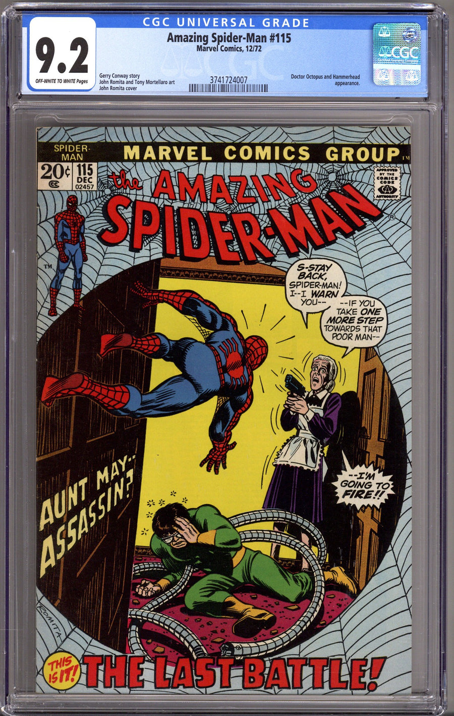 The Amazing Spider-Man Vol 1 115 CGC 9.2 (NM-) (1972) 