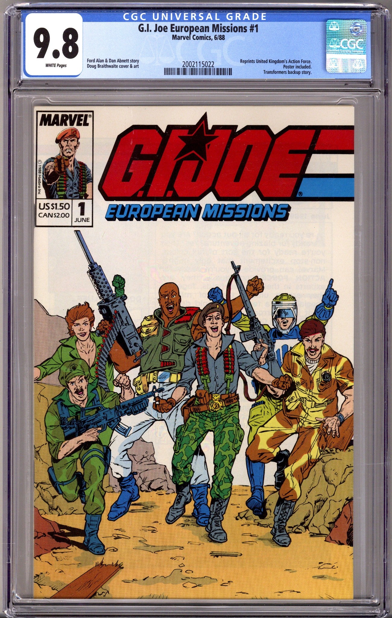 G.I. Joe European Missions 1 CGC 9.8 (NM/M) (1988) 