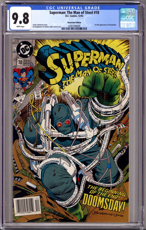 Superman: The Man of Steel 18 CGC 9.8 (NM/M) (1992) Newsstand