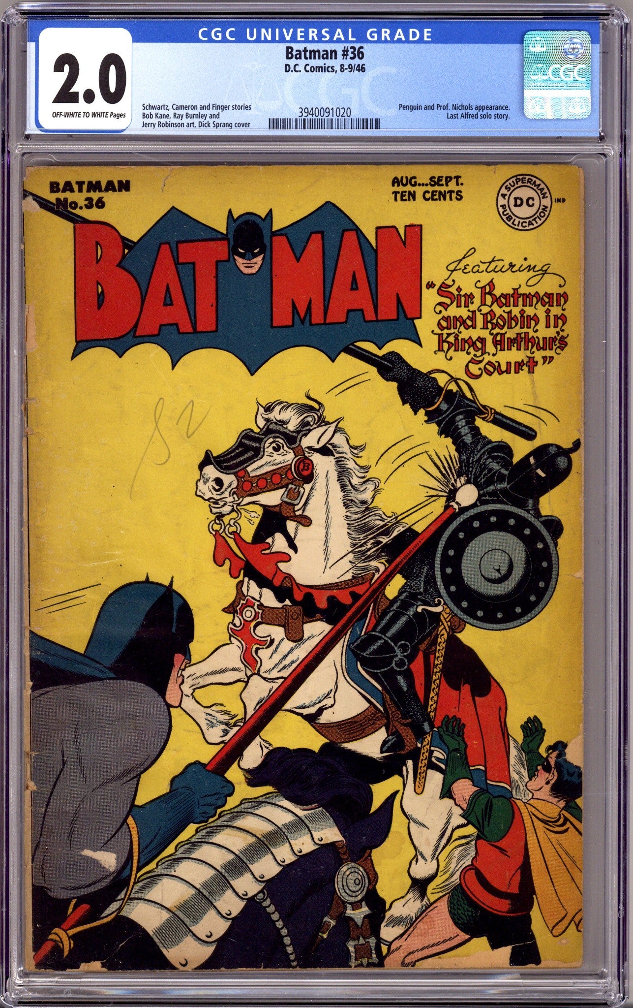 Batman Vol 1 36 CGC 2.0 (GD) (1946) 