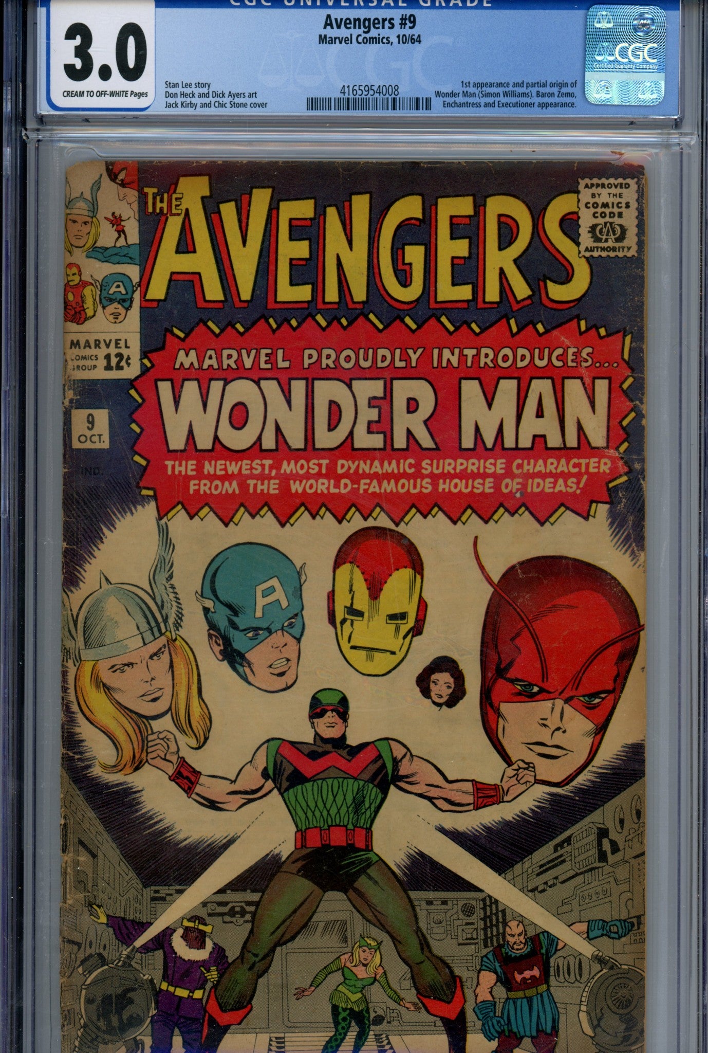 The Avengers Vol 1 9 CGC 3.0 (GD/VG)  (1964)  