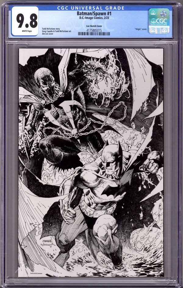 Batman / Spawn 1 CGC 9.8 (NM/M) (2023) Lee B&W Virgin Incentive Variant