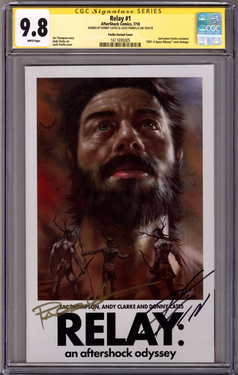 Relay 1 CGC 9.8 (NM/M) (2018) Parrillo Variant Signed x2 Cover Donny Cates & Lucio Parrillo