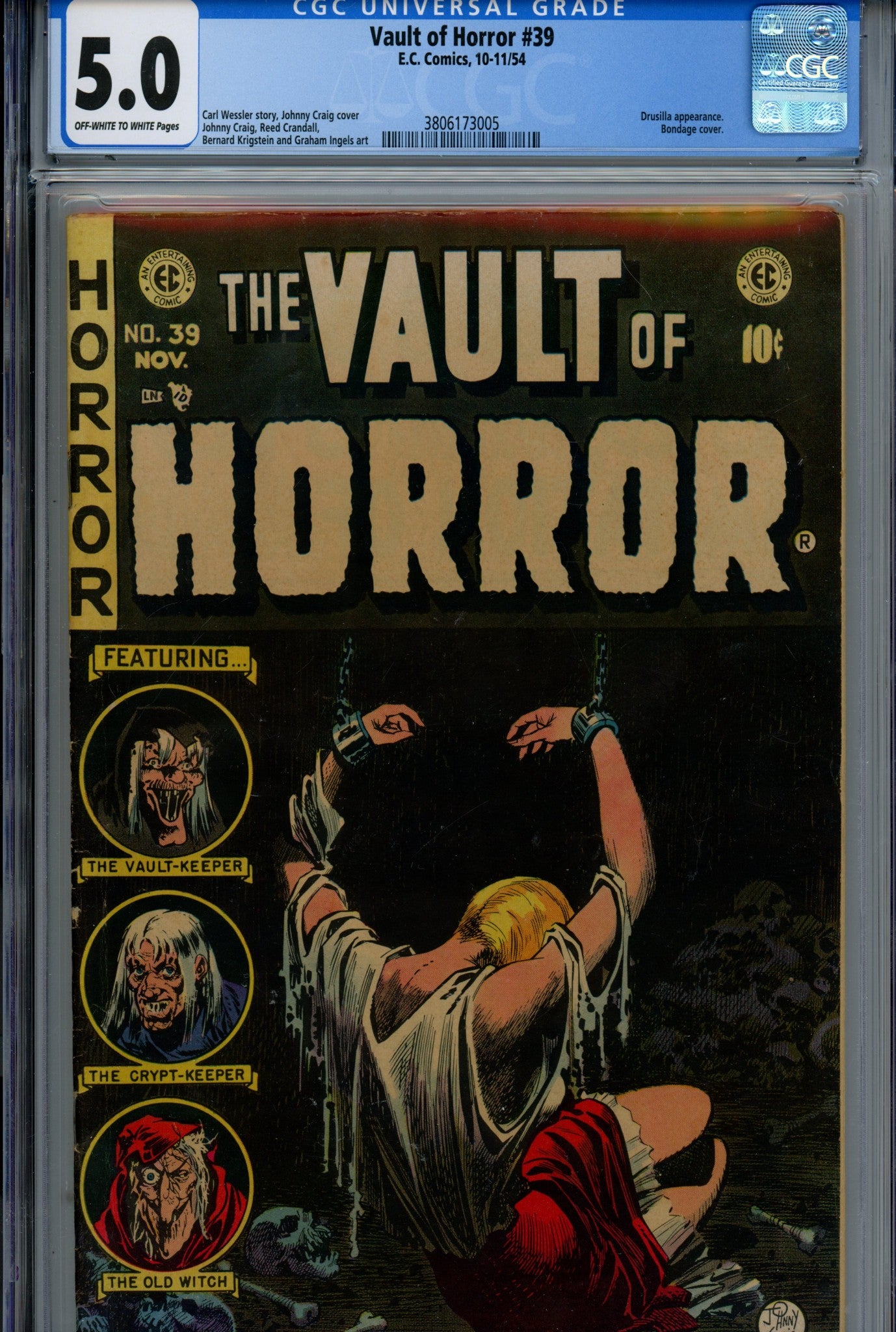 Vault of Horror 39 CGC 5.0 (VG/FN) (1954) 