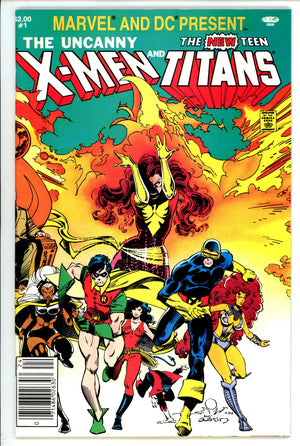 Marvel and DC Present Featuring The Uncanny X-Men and The New Teen Titans 1 VF (8.0) (1982) Newsstand 