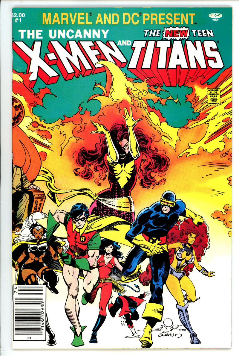 Marvel and DC Present Featuring The Uncanny X-Men and The New Teen Titans 1 VF (8.0) (1982) Newsstand 